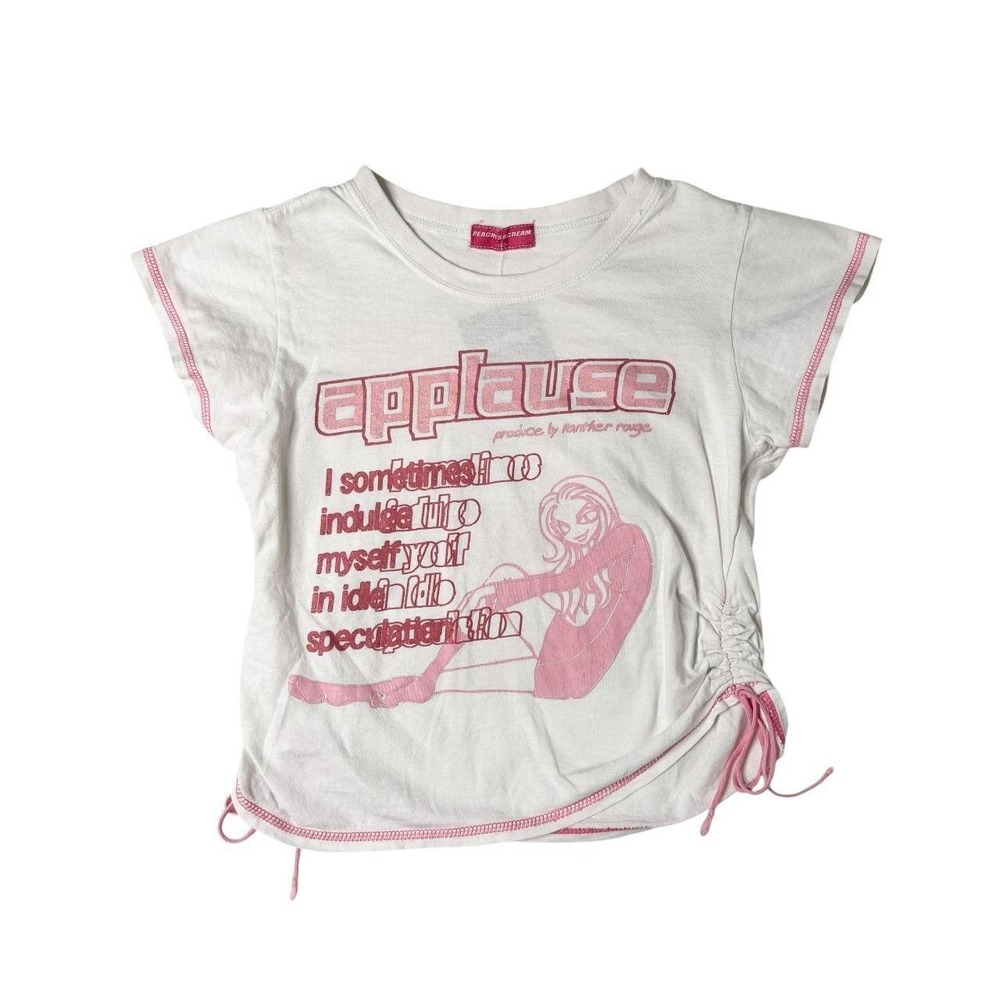Peaches & Cream j-fashion graphic ruched baby tee